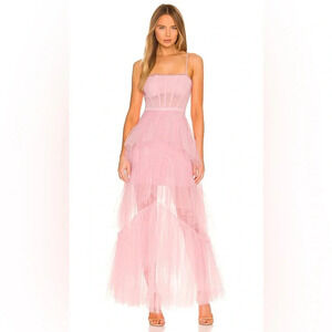 BCBGMAXAZRIA Women’s Corset Tulle Gown in Pink Tint in size 12